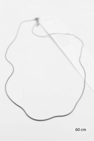 Mestore قلادة سلسلة الثعبان - 60 سم - فضي