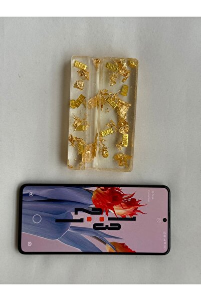 Handmade Altın detaylı Özel Üretim Epoksi Telefon tutucu