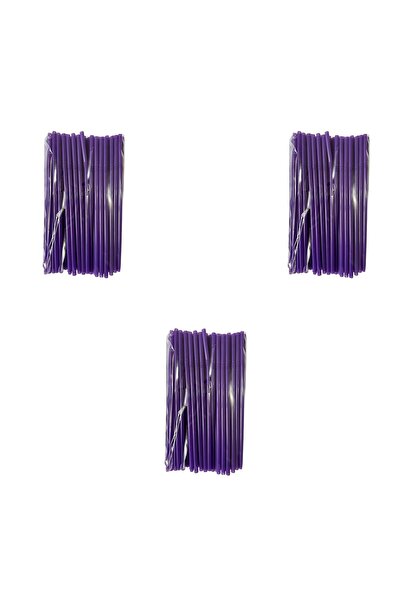 omeyva Körüklü Mor Kalın Kokteyl Buzlu Soğuk İçecek Pipet - 22 Cm. - 8 mm. -3...