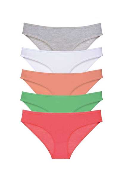 Mestore طقم سراويل داخلية نسائية من الليكرا مكونة من 5 قطع باللون الرمادي وال...