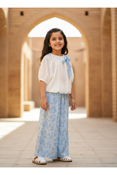 Jolanda Chiffon Blouse-Pants Girls' Two-Piece Set