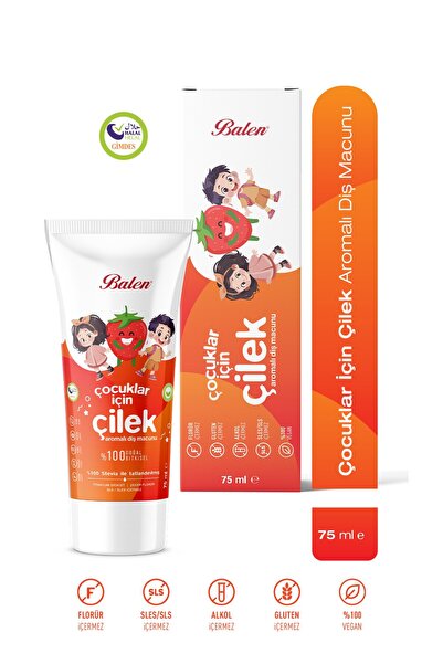 Balen Doğal Çocuklar İçin Çilek Özlü Diş Macunu * 75 ML