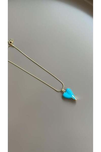 Mestore قلادة على شكل قلب مينيلي - أزرق