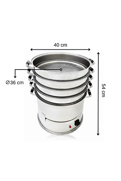Üret Çelik ÜRET 3'lü Mantı Kazanı 40x54 cm ∅36