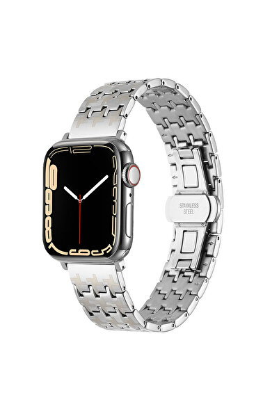 Giz Story ساعة 42 ملم متوافقة مع حزام KRD-86 المعدني GZST - فضي