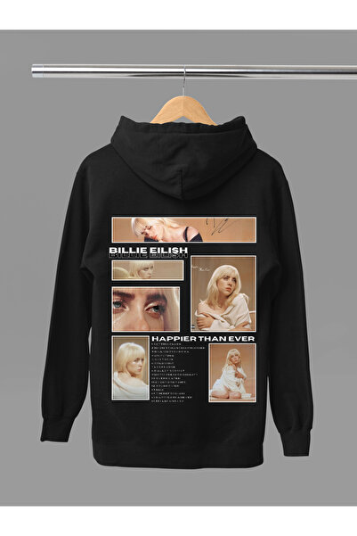 MAGORS Billie Eilish Printed Cotton Long Sleeved 3-Yarn Hooded Sweatshirt