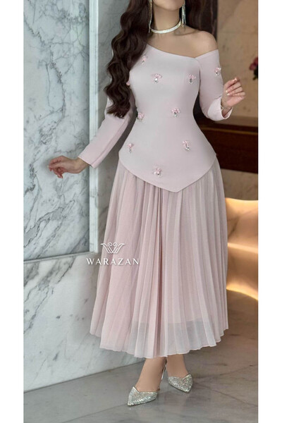 Warazan فستان ناعم بكرستال