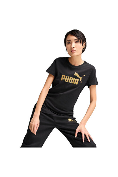 Puma Μπλούζα Ess Metallic No. 1 Logo T-shirt, Μαύρο, Γυναικείο