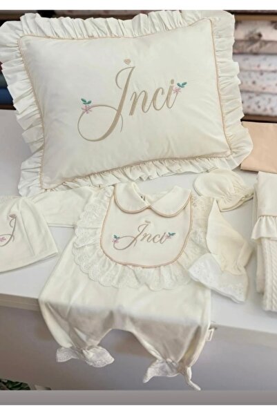 GAYE EV TEKSTİLİ Hastane çıkışı Yastık Kılıfı Tulum şapka ve eldiven