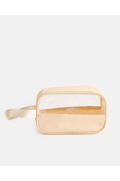 REDTAG Beige Cosmetic Pouch Bag