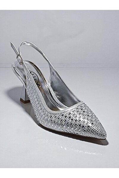 Cem Pekşen حذاء فوليكس 80 سيلفر ستون نسائي بكعب عالٍ