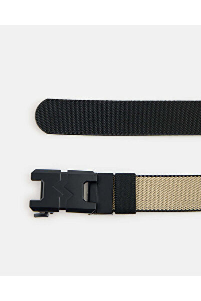 REDTAG Men Beige And Black Casual Elastic Belt