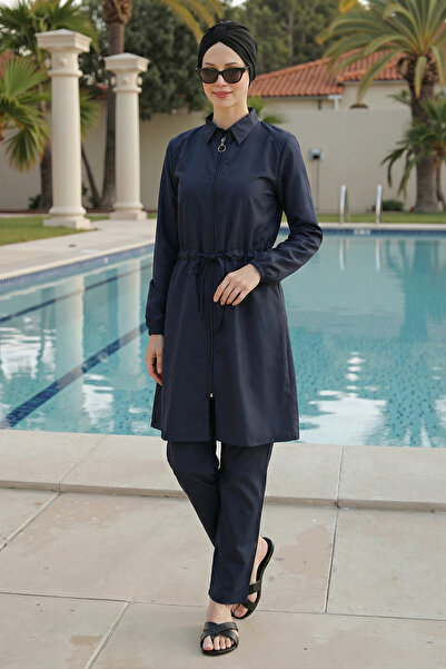 armonika Tie-Waist Shirt, Collared Front Zipper Pants, Boneli 3-Piece Set Bur...