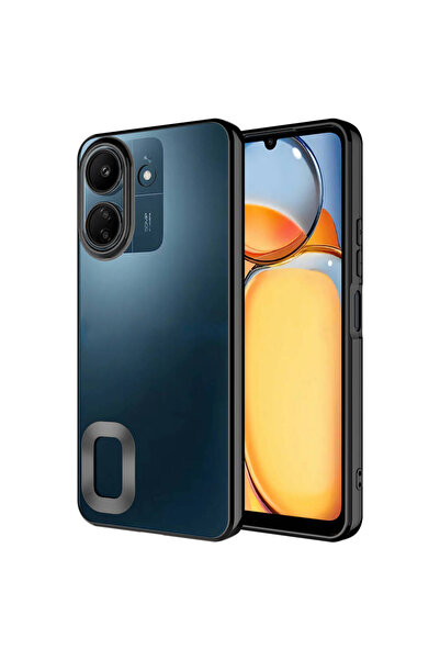 Giz Story حافظة Poco C65 مع غطاء حماية للكاميرا وشعار GZST Omega - أسود