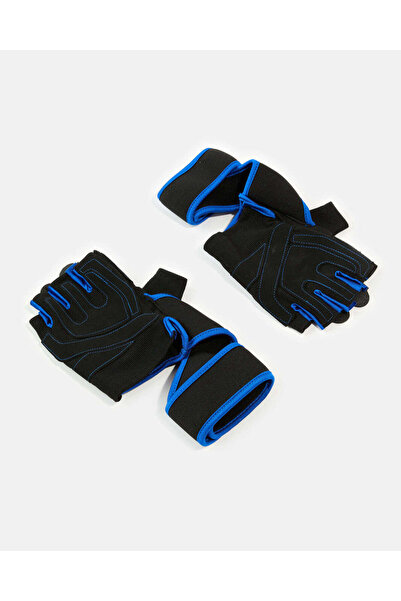 REDTAG قفازات رياضية سادة باللونين الأزرق والأسود