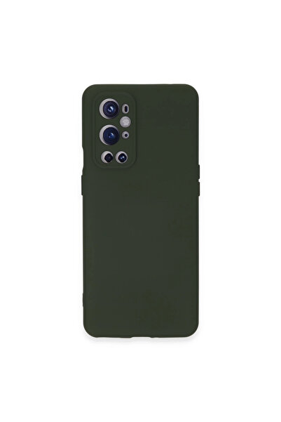 eco port حافظة أون بلس 9 برو مع داخلية نانو مخملية من السيليكون - أخضر داكن