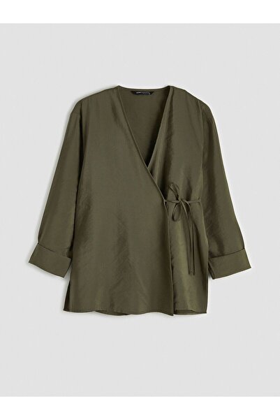 LC Waikiki Double-Breasted Collar Lace-Up Women's Kimono