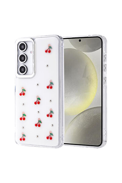 Giz Story حافظة جالاكسي S24 FE بتصميم الوسادة الهوائية، غطاء شفاف فضي اللون م...