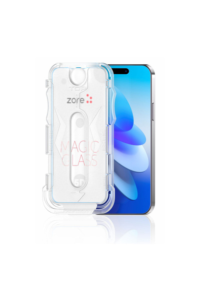 Giz Story واقي شاشة زجاجي سحري 5D متوافق مع iPhone 15 Pro Max مع جهاز تطبيق س...