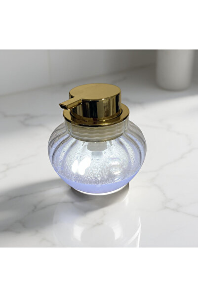 krckurumsal Bavanex Köpük & Sıvı Lüx Cam Sabunluk Gold Tombul