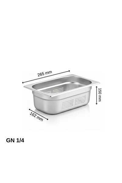 Üret Çelik ÜRET Delikli Gastronom Küvet GN 1/4 150 mm 4 lt