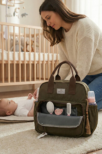 Rocha Baby حقيبة روخا بوردو للعناية بالطفل متعددة الأقسام، حقيبة ظهر عملية مع...