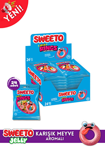SWEETO Jelly Ekşi Halkalar / Sour Rings 24'lü Kutu