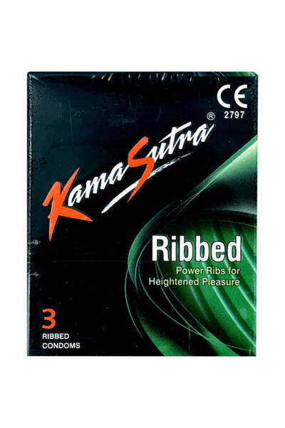 Kamasutra Kam a Sutra Ribbed Condom, 3 Pieces