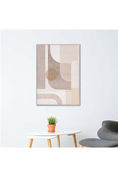 homez contemporary geometric canvas art in wooden frame