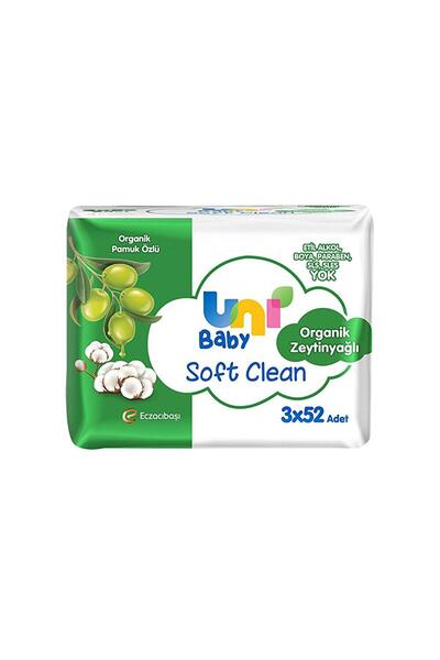 Uni Baby Soft Clean Islak Havlu Organik Zeytinyağlı 3 X 52'lı ( 1 ADET )