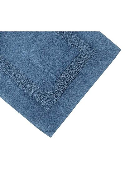 Cottage سجادة حمام قطنية من هيجرو، 50 × 80 سم، لون أزرق، 2200 غرام/متر مربع