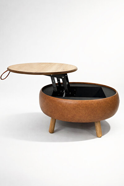 Zem İrina Sandıklı Mekanizmalı Orta Sehpa/Bench, Taba