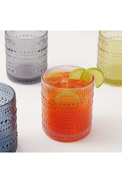 LA MESA 4pcs glass tumbler set, grey 8*10cm