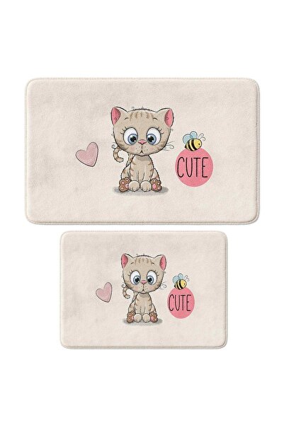 Monnhein Cute Printed 2-Piece Bath Mat Set - Non-Slip Base, End of the Series...