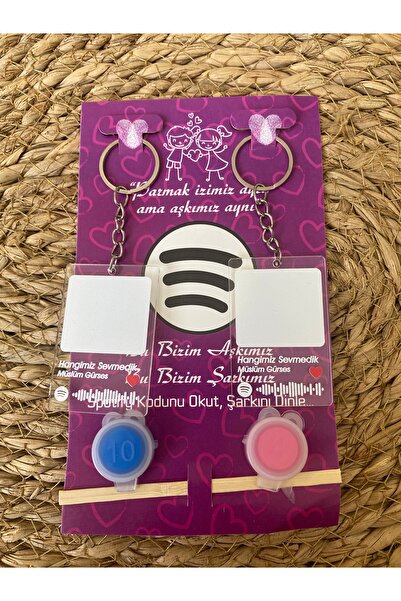 hediye Sevgililer günü hediyesi parmak izi anahtarlık, anlamlı ve özel gün he...