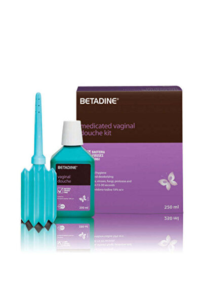 BETADINE مجموعة غسول مهبلي طبي يحتوي على 10% بوفيدون اليود، عبوة واحدة