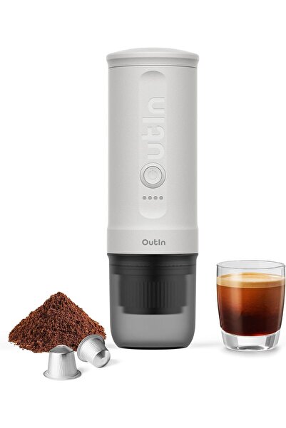 Outin Taşınabilir Elektrikli Espresso Makinesi 3-4 dakika kendi kendine ısıtm...