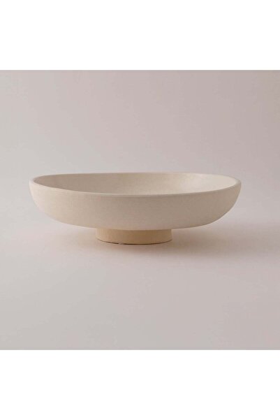 homez Round Ceramic Decor Plate, Beige