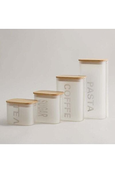 Alberto 4Pcs Borosilicate Glass Canister Set With Wood Lid