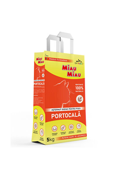 PisiMall Hygienic litter for litter box, Miau Miau, bentonite, orange, 5kg