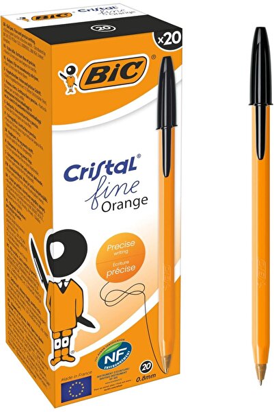 Bic Crystal Orange Ballpoint Pen, Pack of 20