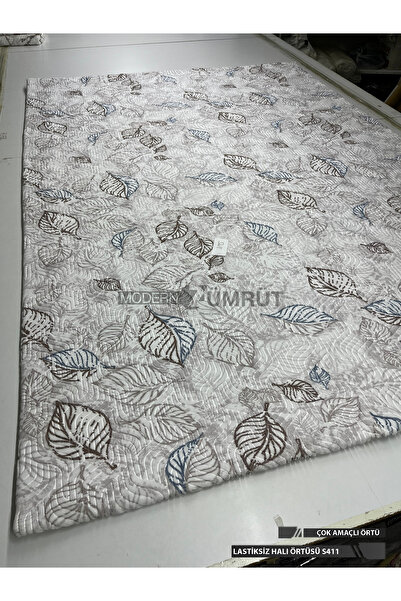 Zümrüt Ev Tekstil Lastiksiz Kaymaz Halı Örtüsü – Yıkanabilir Desenli Halı Kor...