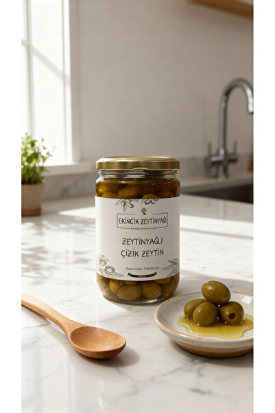 Ekincik Zeytinyağı Ekincik Zeytinyağlı Yeşil Çizik Zeytin 600 Gr