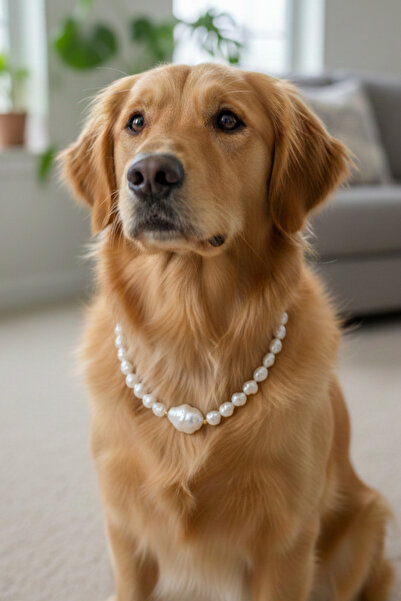 Stoneage قلادة للكلاب مزينة باللؤلؤ - طوق - سلسلة