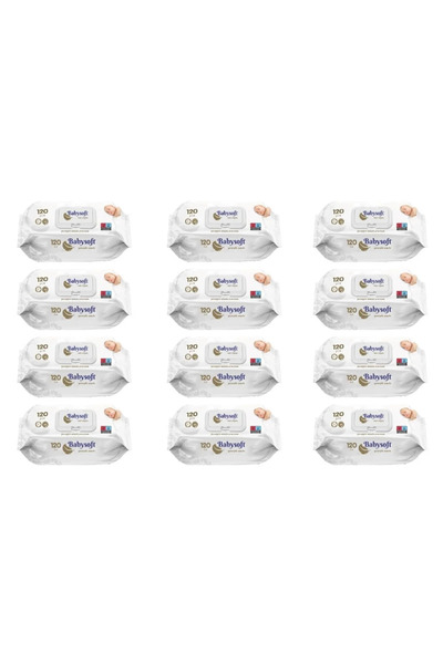 Babysoft Комплект мокри кърпички MERT Premium, 12 x 120 броя