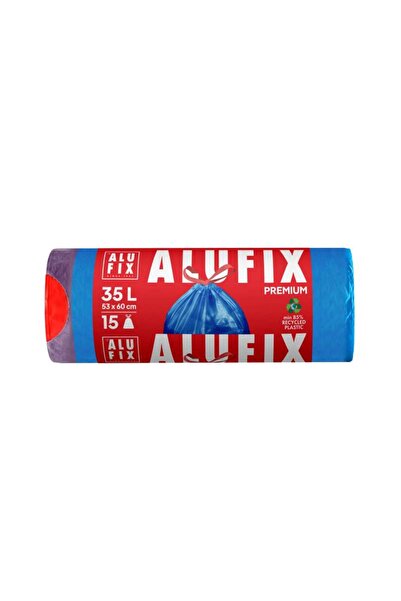 alufix Saci de gunoi cu bandă adezivă 35 L 53 x 60 cm LDPE albaștri 15 buc/rolă