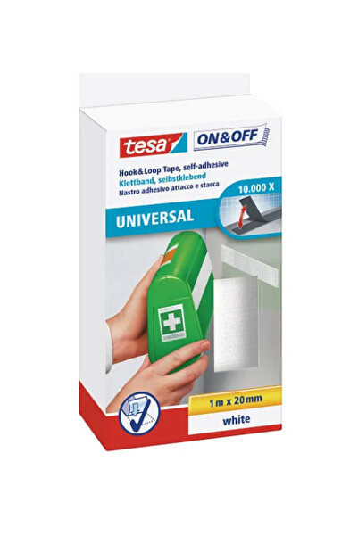 Tesa White Hook And Loop Tape 1m*20mm