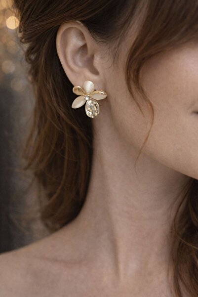 MİHRES أقراط فلورا إشيلتي على شكل زهرة، أقراط أنيقة بتفاصيل دقيقة للمناسبات ا...