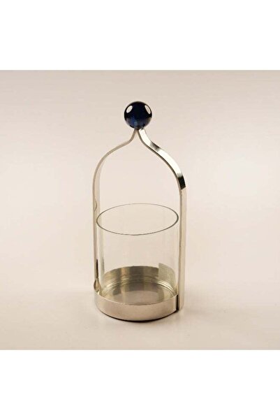 homez Stainless Steel Candle Holder Yaqut Collection, Silver