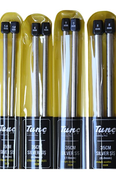 Tunç TİTANYUM 35CM 4'LÜ ÖRGÜ ŞİŞİ ( 5,0MM-6,0MM-7,0MM-8,0MM )